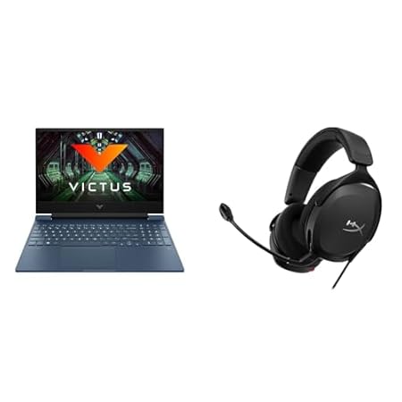 HP Victus Gaming Laptop (Ryzen 5 5600H/Radeon RX 6500/8GB DDR4/512GB SSD) fb0147AX/fb0184AX + HyperX Cloud Stinger 2 PC Gaming Wired Over-Ear Headset with Mic
